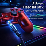 Maizic Smarthome Funnetic P4 Wireless Gaming Controller, Transparent Red Gamepad with Dual Vibration Motors, Touch Pad, 800mAh Battery, 3.5mm Headset Jack & Plug-and-Play Support – Compatible with P3, P4, Windows PC & Android