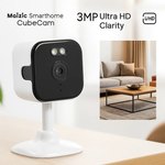 Maizic Smarthome Kyron CubeCam 3MP UHD WiFi Indoor CCTV Camera | Manual 360° Rotate | Color Night Vision | AI Human Detection | Two-Way Audio | Multi-User Access