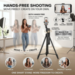 Maizic Smarthome Gimbal Camera G2 1.8M Selfie Tripod for Mobile Phone, 360° Auto Rotation AI Face Tracking Tripod with Remote Control, Quadrapod Stand & Adjustable Phone Holder for Reels, Vlogging & Video Recording
