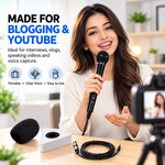 Maizic Smarthome Unidirectional Reporter Microphone with Noise Reduction, Wired Handheld Mic for Smartphone, Clear & Crisp Voice Recording for YouTube, Vlogging, Interviews, Podcasting & Blogging