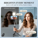Maizic Smarthome CreatorPod  10 170cm Selfie Stick Tripod with Light, 360° Rotating Phone Holder, Detachable Bluetooth Remote, Extendable Stand for iPhone & Android, Vlogging, Reels, Photos & Travel