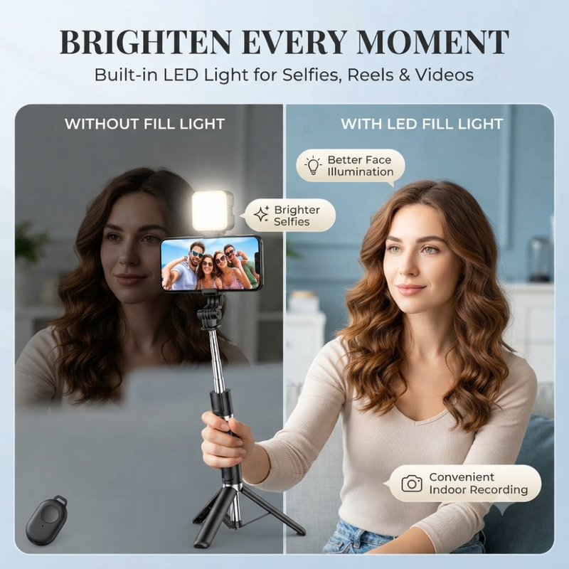 Maizic Smarthome CreatorPod  10 170cm Selfie Stick Tripod with Light, 360° Rotating Phone Holder, Detachable Bluetooth Remote, Extendable Stand for iPhone & Android, Vlogging, Reels, Photos & Travel