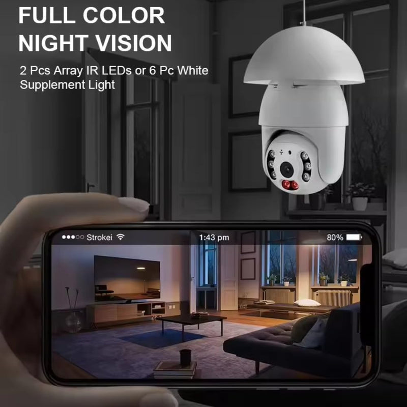 Maizic Smarthome 3MP WiFi Robo Bulb CCTV Camera (Pack of 2) | 360° PTZ Control, Motion Detection Alerts, Two-Way Audio, Color Night Vision | Indoor & Outdoor Home Security