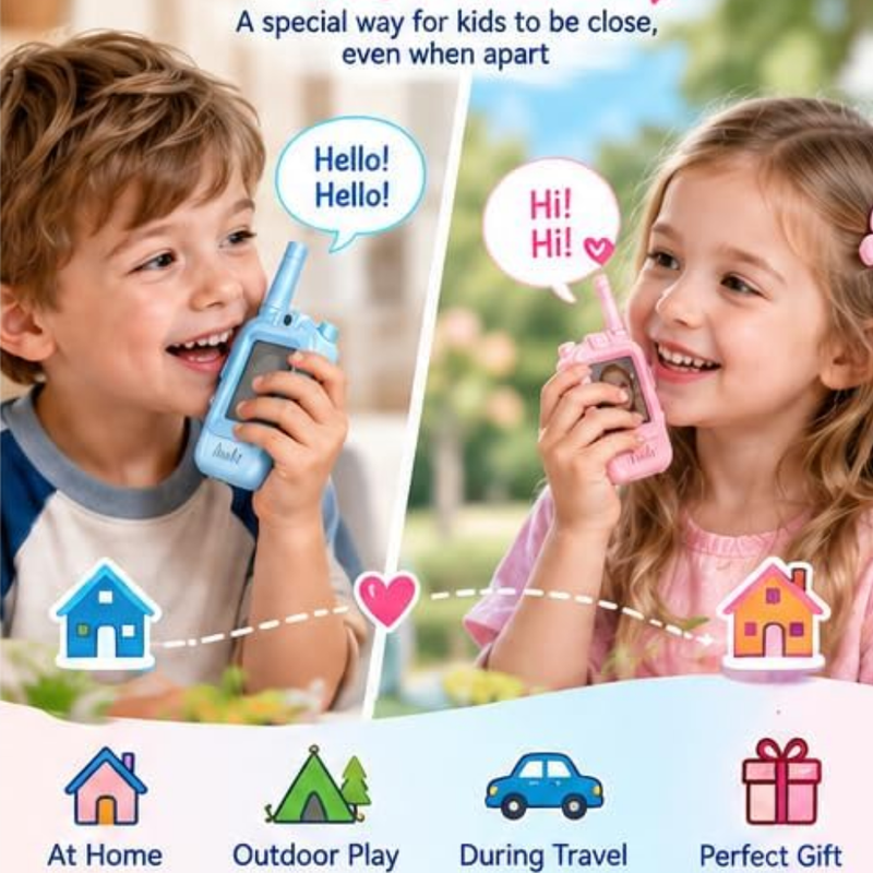 Maizic Smarthome Children's Video Calling Toy with Camera, Blue & Pink, Pack of 2 Two-Way Video & Voice Calling, Interactive Communication, USB-C Rechargeable, Face-to-Face Video Chat