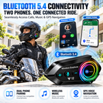 Maizic Smarthome Y12 Helmet Bluetooth Headset with HD Calling, 360° Surround Sound, Bluetooth 5.4, Noise Cancellation, IP67 Waterproof, Voice Assistant & Siri Support, Universal Helmet Compatibility