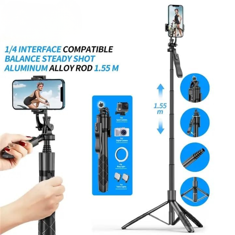 Maizic Smarthome CreatorPod 5 75-Inch Selfie Stick Tripod, 190cm Aluminum Tripod with 360° Ball Head, Detachable Bluetooth Remote & Phone Holder for iPhone, Android, GoPro, Vlogging, Reels & Travel