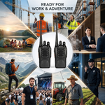 Maizic Smarthome Rechargeable Walkie Talkie Pack of 2 | Up to 5KM Range | 16-Channel Two-Way Radio | Push-to-Talk Wireless Communication | Rechargeable Battery | Portable Handheld Transceiver for Security, Warehouse, Camping & Outdoor Use