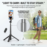 Maizic Smarthome CreatorPod 1 1.7M Magnetic Selfie Stick Tripod with Bluetooth Remote, Aluminum Alloy Extendable Phone Tripod Stand with Magnetic Ring for Vlogging, Selfies