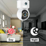 Maizic Smarthome 4G SIM Dual Lens Indoor CCTV Camera | Dual Screen View, Color Night Vision, 2-Way Talk, AI Motion Detection, 128GB SD Support