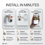 Maizic Smarthome TRIGENIE 15MP (5MP×3) WiFi Indoor CCTV Camera | Triple Lens Triple Screen Security Camera | AI Motion & Human Detection | Full Color Night Vision | Two-Way Audio | Mobile App Remote Access | Supports 128GB microSD