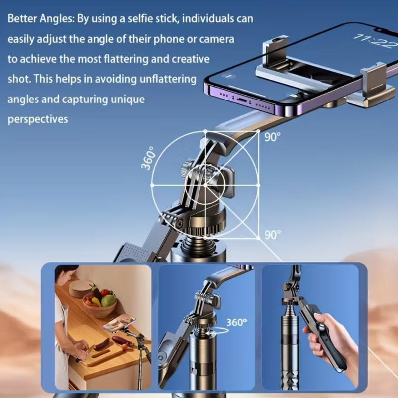 Maizic Smarthome CreatorPod 4 69-Inch Selfie Stick Tripod with Detachable Bluetooth Remote, 360° Rotating Holder, 175cm Aluminum Tripod Stand for Smartphone & Action Camera, Vlogging, Travel & Reels