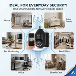 Maizic Smarthome 3MP WiFi Bulb Security Camera | 360° PTZ | AI Human Detection | Full Color Night Vision | Two-Way Audio | Easy B22 Installation | Remote Mobile Monitoring