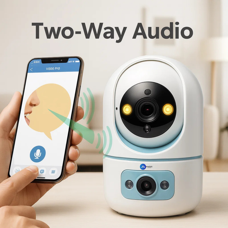 Maizic Smarthome Pikacam 4MP UHD Indoor WiFi PTZ Camera | 2-Lens/Screen View 360° Rotation | Color Night Vision | AI Motion Detection | Two-Way Audio | V380 Pro App | Supports 128GB SD & Cloud