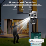Tricam 10X Optical Zoom 5+5 MP UHD 4G/5G Sim Outdoor CCTV Camera For Home