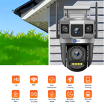 Tricam Shark Dual Lens/Triple Screen View 5+5 MP UHD Wifi Outdoor CCTV Camera