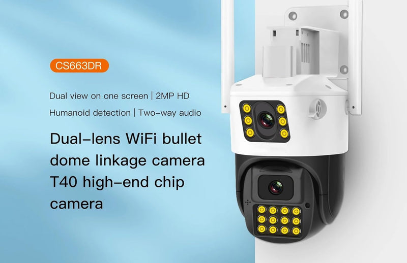 SuperCams 6MP HD 1080p Wi-Fi Dual Lens/Dual Screen Outdoor Camera