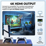 Maizic Smarthome GS5 Pro 4K Retro Gaming Stick | 30000+ Built-in Games | 53 Emulators | Wireless Plug & Play HDMI Console | Includes 2 Wireless Controllers | For TV, PC & Projector