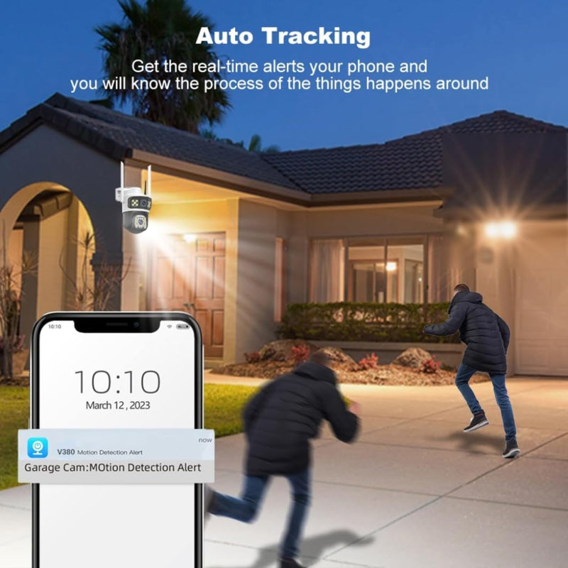 Maizic IRIS Max Dual Lens 5+5MP CCTV | Bullet + 360° PTZ | Color Night Vision | WiFi Outdoor Camera with Motion Detection & IP66 Waterproofing