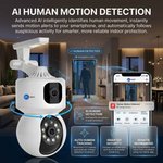 Maizic Smarthome SuperCam 5+5MP Smart WiFi CCTV Camera | Dual Lens Dual Screen Monitoring | 360° PTZ | Color Night Vision | Motion Detection | Two-Way Audio | Multi-User Viewing