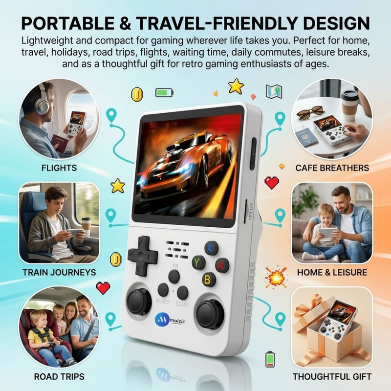 Maizic Smarthome R36S Retro Handheld Game Console for Kids & Adults | 3.5