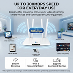 Maizic Smarthome 5G/4G CPE SIM WiFi Router with 4 Antennas, 300Mbps Speed, Rechargeable Built-in Battery, Up to 32 Users, 250m Coverage, Plug & Play Router for NVR, DVR, WiFi CCTV, Home & Office