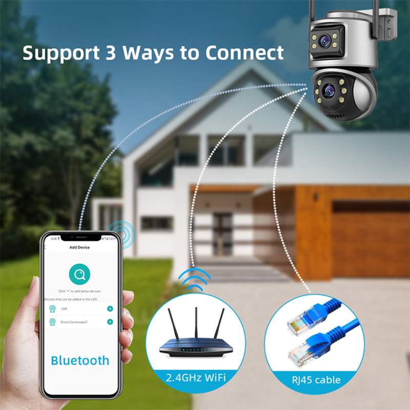 Secure your home with Maizic Smarthome 5MP Wi-Fi CCTV Camera – dual lens, 360° pan & tilt, motion alerts, IR night vision, and two-way audio. Supports SD card up to 128GB.
