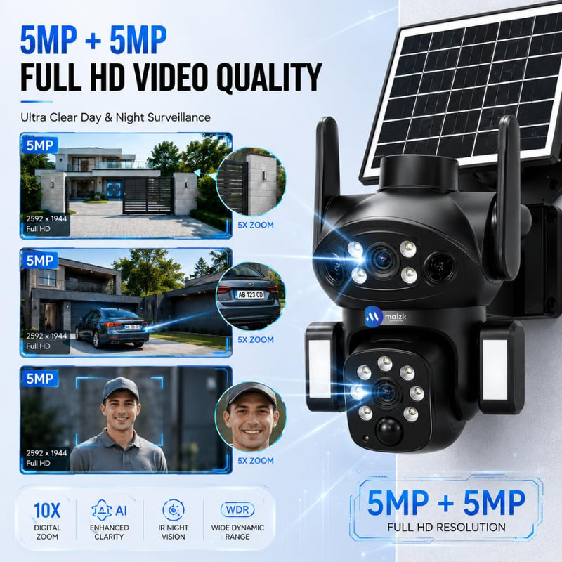 Maizic Smarthome Tricam Black Beauty 4G SIM Solar Security Camera