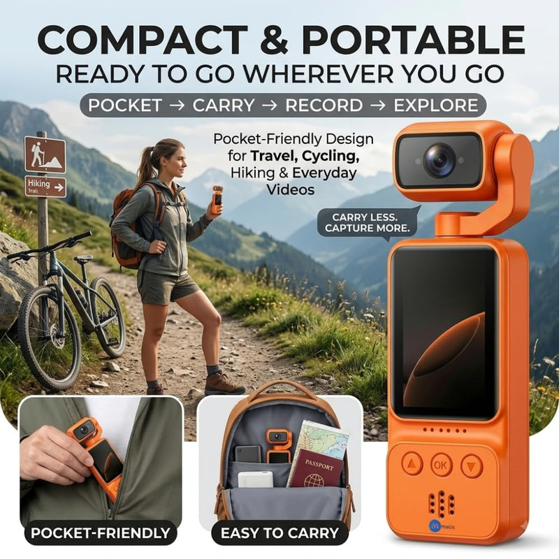 Maizic Smarthome Q6 1080P FHD WiFi Vlogging Camera | App Control, Rotatable Lens, Night Vision, Motion Detection, 2.0