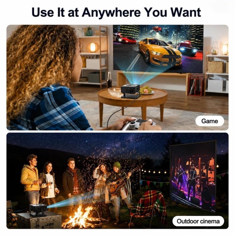 Maizic Smarthome Xnano T200 Smart Mini Projector, Native 1080P Full HD 4K Video Decode Supported, Android 14, Auto Keystone, 15000 lm, WiFi 6 & BT 5.0, 40-200