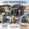 Maizic Smarthome Quadgenie 4G Solar 2.0 (6MPx4) Four Lens/Screens Outdoor CCTV Camera | Bullet + Triple PTZ | 10X Optical Zoom | Color Night Vision | AI Human Detection | 2-Way Talk | IP67 Waterproof