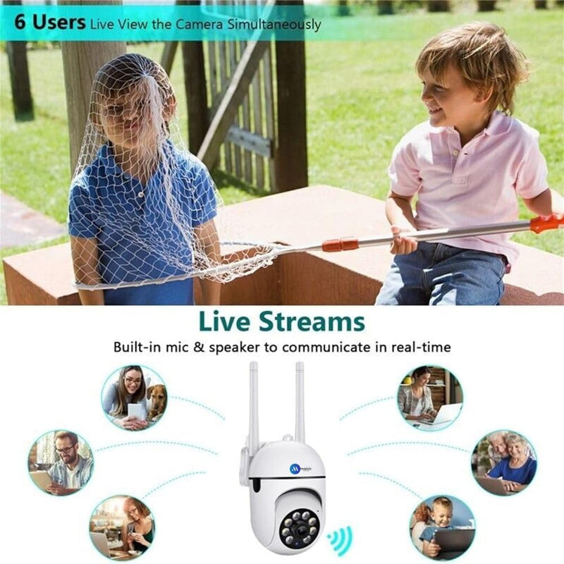 Maizic Smarthome Mini PTZ Wi-Fi Camera (Pack of 2) | 3MP HD Indoor/Outdoor CCTV with Pan-Tilt Zoom, Color Night Vision, Motion Detection & Two-Way Talk