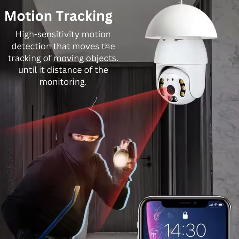 Maizic Smarthome 3MP WiFi Robo Bulb CCTV Camera (Pack of 2) | 360° PTZ Control, Motion Detection Alerts, Two-Way Audio, Color Night Vision | Indoor & Outdoor Home Security