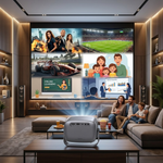 Maizic Smarthome CineCast Pro Smart WiFi Projector | Native 1080P Full HD | 4K Support | 18000 Lumens | Auto Focus & Auto Keystone | 170-Inch Home Theatre | Bluetooth 5.2 | Miracast | HDMI, USB, RJ45
