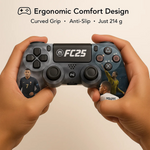 Maizic Smarthome Funetic FC 25 Themed Bluetooth Wireless P4 Gaming Controller For PS4/PS4 Pro/PS4 Slim/PC/Smartphone | Dual Vibration, Turbo, Touchpad, Type-C Fast Charging, 10hr Battery | Compatible with PS5- with case