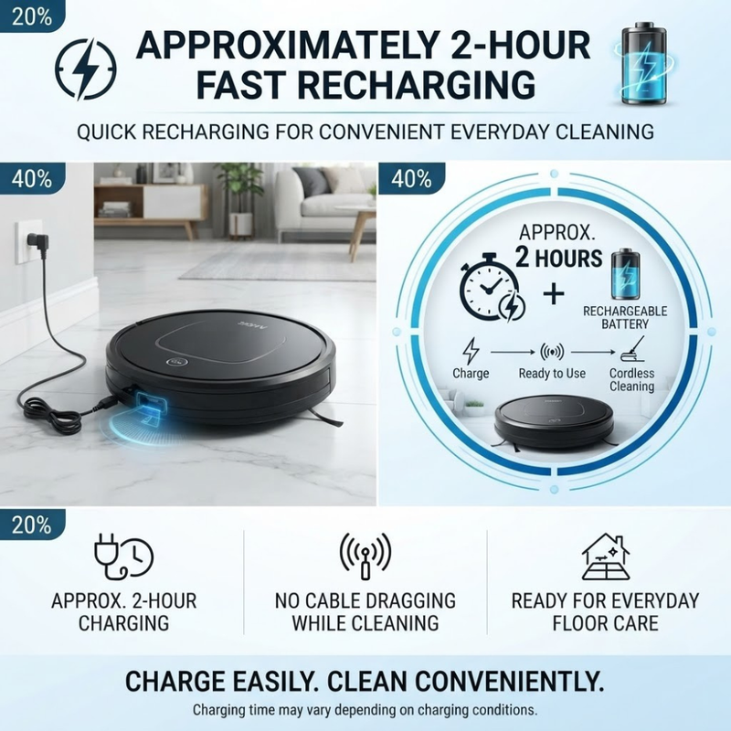 Maizic Smarthome Automatic Robot Vacuum Cleaner for Home | Powerful Suction, Smart Sweeping & Strong Dust Cleaning | Compact Robotic Floor Cleaner for Tiles, Marble & Hard Floors | One-Touch Operation