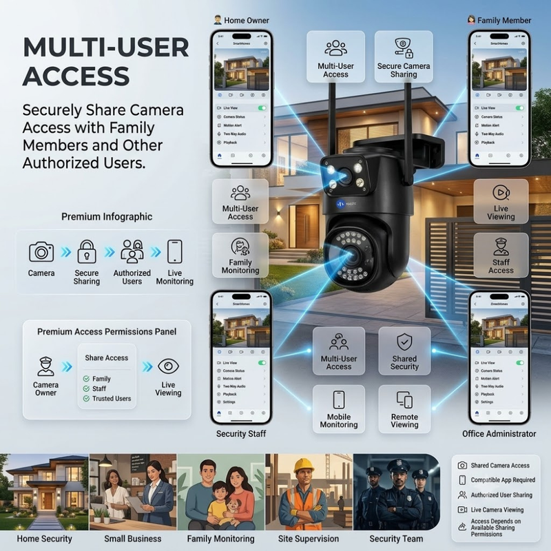 Maizic SmartHomes Mini Supercam Black 4G SIM Outdoor Security Camera | 5MP+5MP Dual Lens | Dual Screen Live View | Free SIM & 1-Month Data Plan | Color Night Vision | AI Motion Detection | Two-Way Audio | Multi-User Access