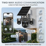 Maizic Smarthome Ultragenie 4G Solar Triple Lens CCTV Camera | 5MP×3 (15MP) AI Triple PTZ | Triple Screen View | 360° Outdoor Security Camera | Color Night Vision | Human Detection | 2-Way Audio | IP66 Waterproof