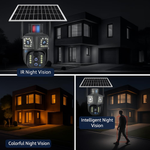 Maizic Smarthome Tricam 10X Opti-Zoom | 4G SIM Based Dual Lens + Triple Screen | 5MP Solar Powered Outdoor CCTV Camera | Built-in Battery | Farm & Agriculture Surveillance | 6 Months Warranty