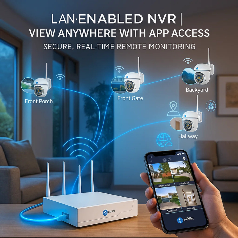 Maizic Smarthome PowerHub 3MP HD Wireless CCTV NVR Kit | Auto-Pair 4-Channel Security System | PTZ Cameras | 100M Long-Range Dual-Band Wi-Fi | IP66 Waterproof | Motion Detection | 2-Way Audio | App Live View