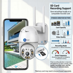 Maizic Smarthome Fox Smart 5MP WiFi Outdoor CCTV Camera | 360° PTZ Pan Tilt Zoom | 50m Color Night Vision | AI Motion Detection | Two-Way Audio | IP66 Weatherproof & Rain Resistant | SD Card Recording | Remote Live View (White)