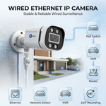 Maizic Smarthome 8MP Ultra HD Wired Bullet IP Camera | Outdoor Ethernet CCTV Security Camera with Built-in Audio, Starlight Full Color Night Vision, ONVIF Compatible, NVR Supported