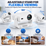 Maizic Smarthome Nano Lumora HD Smart LED Projector, Native 720P, 220 ANSI Lumens, 150 Inch Display, Dual Band WiFi, Bluetooth, Auto Keystone, Android & iOS Screen Mirroring, HDMI & USB