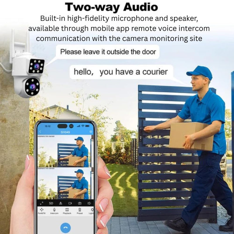 Maizic Ultracam Supercam Dual Lens 5MP WiFi Outdoor CCTV Camera – Color Night Vision, 360° PTZ, Two-Way Audio, AI Motion Detection