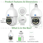 Ubercam 8X Optical Zoom 8 MP FHD WiFi Indoor Dual Lens Bulb Camera