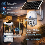 Maizic Smarthome Fox Solar 2MP FHD WiFi Outdoor CCTV Camera | 360° View | 8000 mAh Inbuilt Battery | Color Night Vision | Motion Detection | Two-Way Audio | Waterproof | SD Card Support (Up to 128GB)