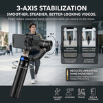 Maizic Smarthome Gimbal Camera G4 Smartphone Gimbal Stabilizer with AI Face Tracking, Grip Tripod, FPV Mode, Time-Lapse & Up to 12 Hours Battery, Handheld Phone Stabilizer for Vlogging & Reels – Black