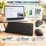Maizic Smarthome Ultra Slim Wireless Bluetooth Keyboard & Mouse Combo, 10-Inch Compact Rechargeable Keyboard and Mouse Set, Lightweight & Portable Design for iPad, Tablet, Smartphone, Laptop & Desktop, Compatible with iOS, iPadOS, Android, Windows & macOS