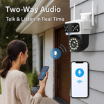 Maizic Smarthome Tricam 4G White 5MP x 3 UHD Triple Lens/Triple Screen Outdoor CCTV Camera | Color Night Vision | AI Human Detection | 2-Way Audio | IP66 Waterproof Home Security Camera