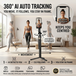 Maizic Smarthome Gimbal Camera G2 1.8M Selfie Tripod for Mobile Phone, 360° Auto Rotation AI Face Tracking Tripod with Remote Control, Quadrapod Stand & Adjustable Phone Holder for Reels, Vlogging & Video Recording
