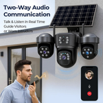 Maizic Smarthome UltraGenie Max 5MP×3 UHD Triple Lens/Screen Triple PTZ WiFi Solar Outdoor CCTV Camera | Color Night Vision | Human Detection | Two-Way Audio | IP66 Waterproof | Multi-User View